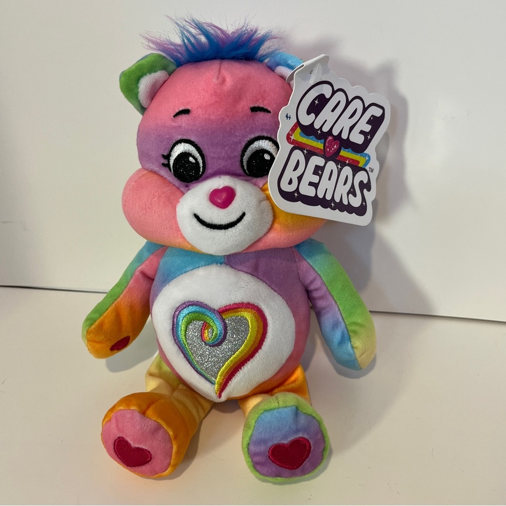 NWT Care Bears Basic Fun 2022 Plush Togetherness Bear Rainbow Heart New Toy